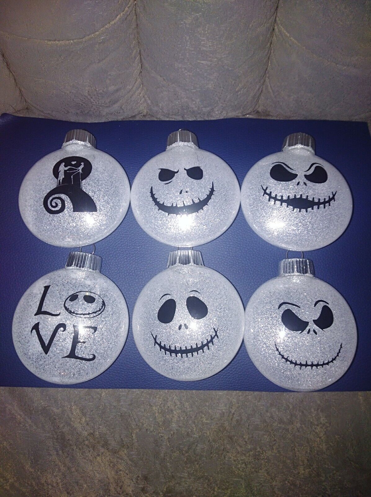 Nightmare before christmas ornaments (6pc set) disc ornaments Unbranded