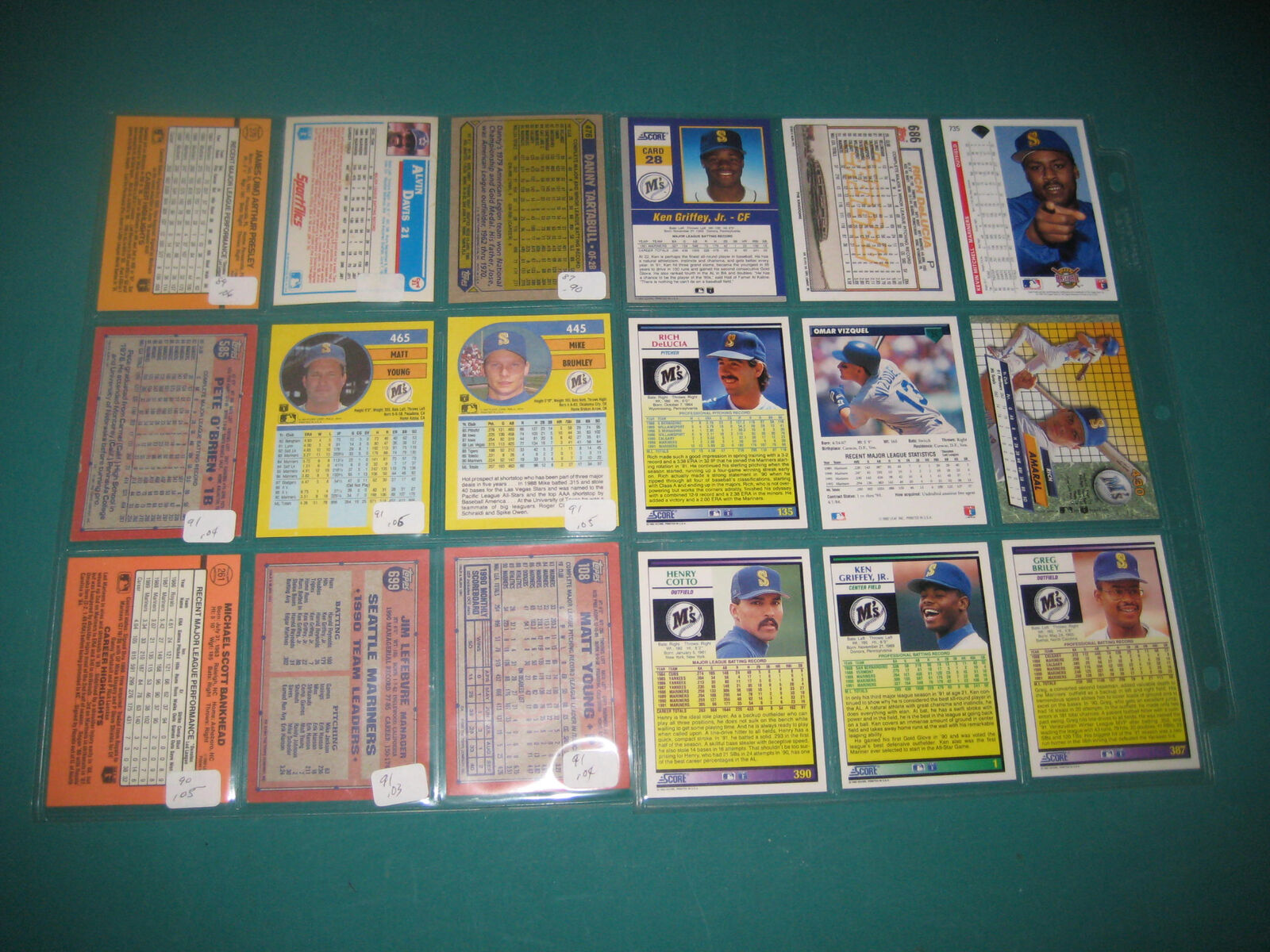 *LOT OF 133~1985-92 SEATTLE MARINERS BASEBALL CARDS-TOPPS, DONRUSS, FLEER, ETC. Без бренда - фотография #8