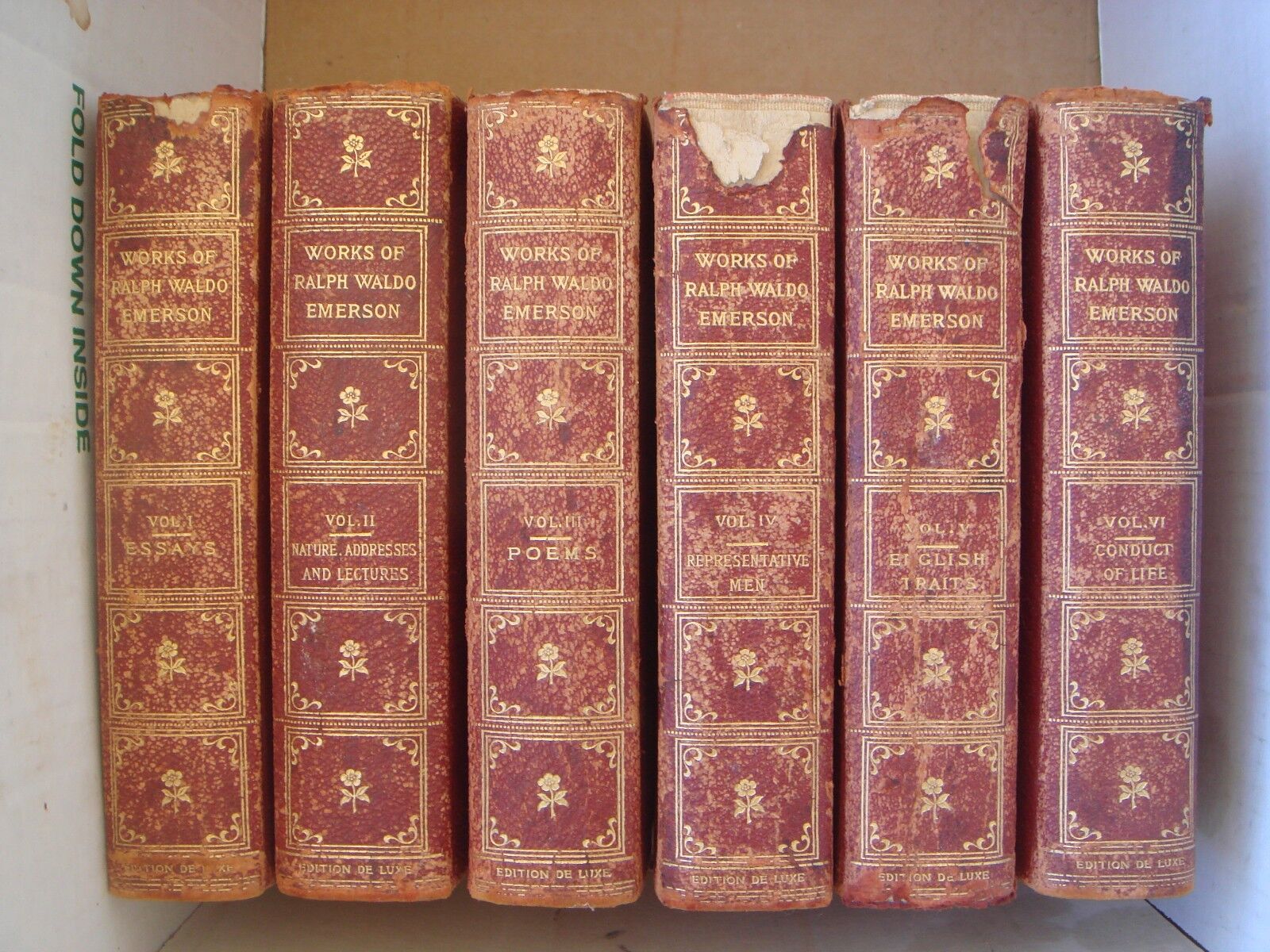 Works Of Ralph Waldo Emerson Antique Books Limited Edition Deluxe Rare Society Без бренда