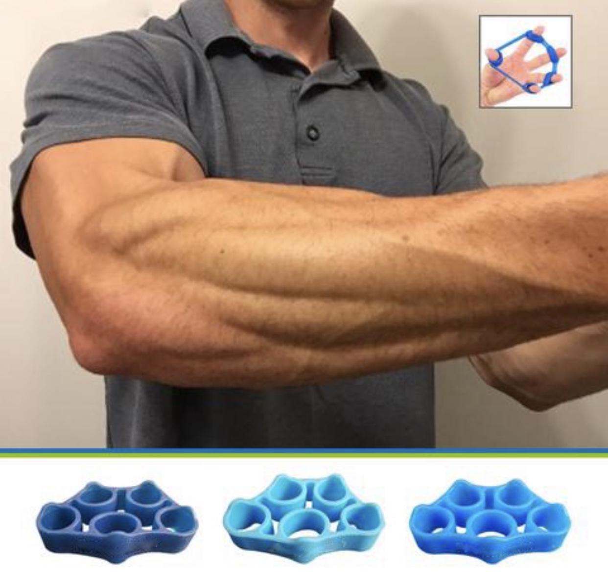 3x BlueFinger  Exerciser Strengthener Wrist Forearm Grip Trainer Resistance Band Burnyourcalories Does Not Apply