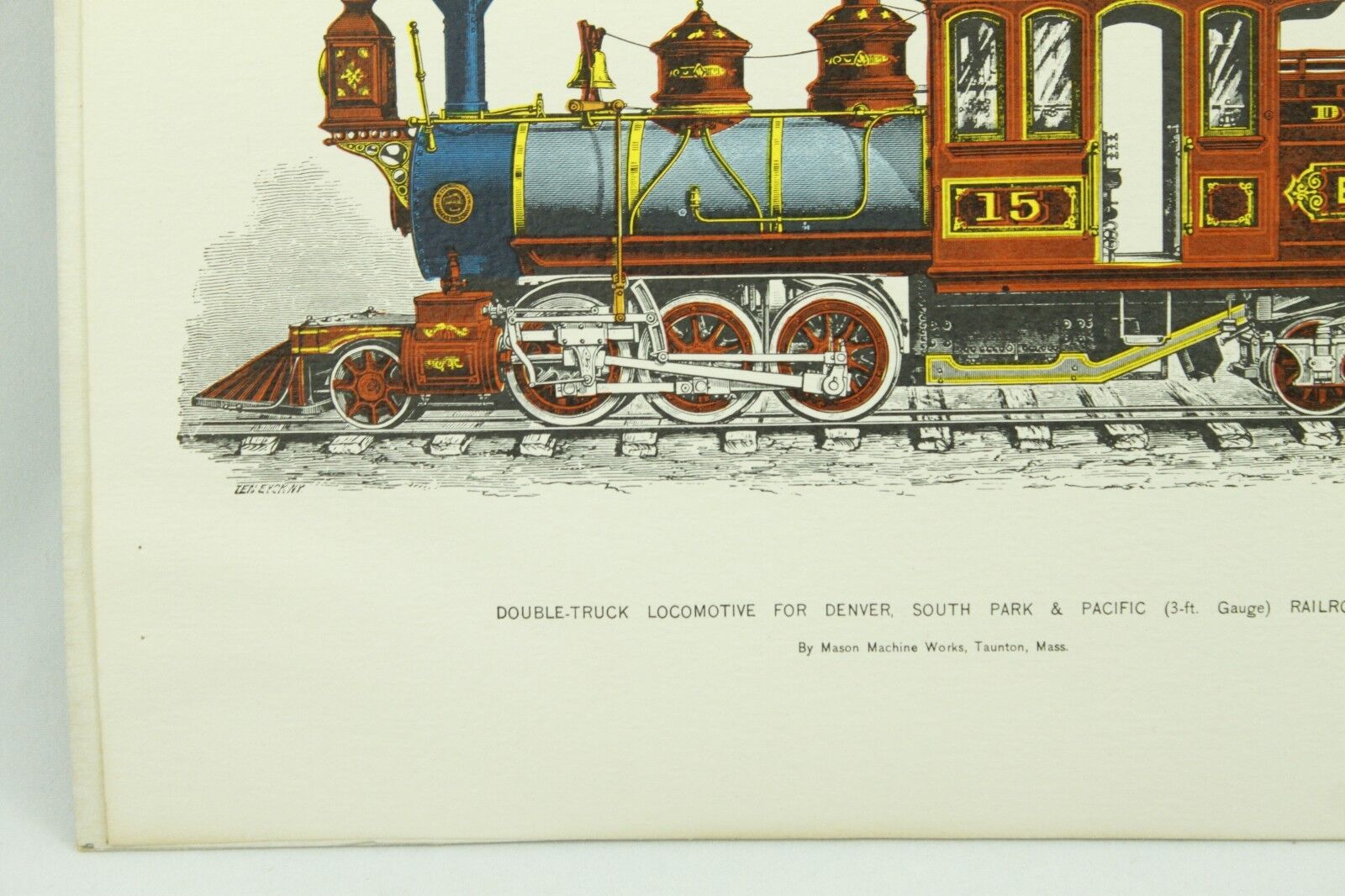 Vintage Train Print Illustrations Forney Double-Truck Locomotive Railroad Lot Без бренда - фотография #11