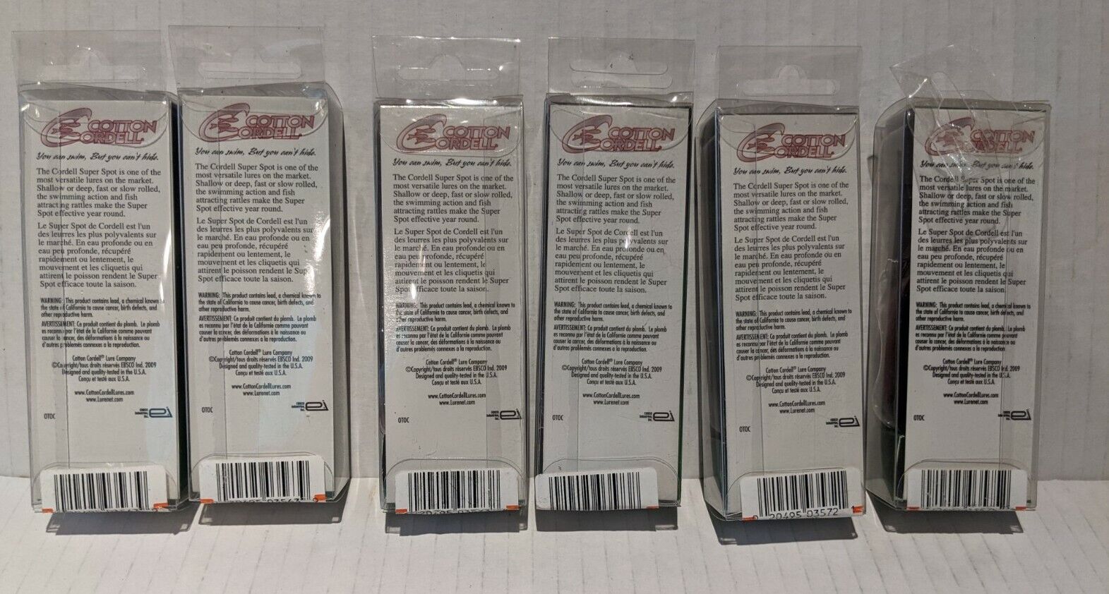 LOT OF 6 NEW Cordell SUPER SPOT Crankbait Fishing Lures, 1/4 oz- NEW in Pack! F Cotton Cordell - фотография #2