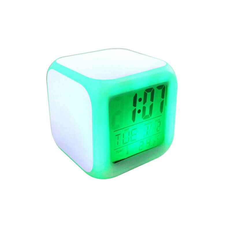 10pcs Blank Sublimation Digital Alarm Thermometer Night Glowing 7 Colors Clock Unbranded - фотография #8