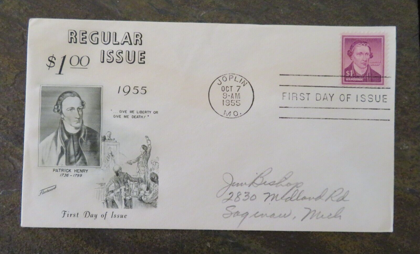 Sc 1052  $1 PATRICK HENRY 1955 LIBERTY SERIES FDC ~ Fleetwood Art Craft Covers Без бренда - фотография #2