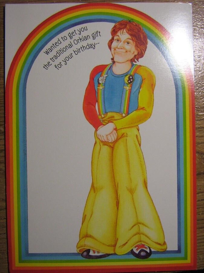 Vintage 1980 Mork and Mindy Robin Williams Greeting Card Birthday Card LOT Без бренда - фотография #2