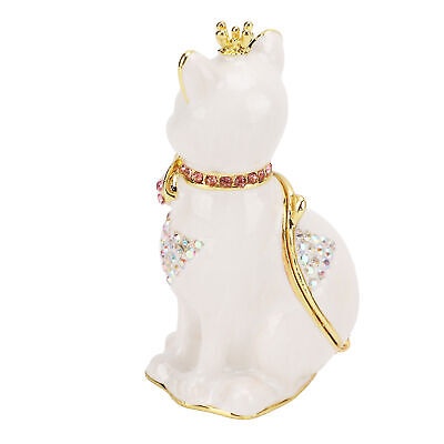 Cat Hinged Jewelry Box Sparkling Rhinestones Hand Painted Cat Decor Trinket Box Unbranded Does not apply - фотография #19