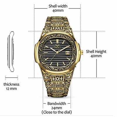 Luxury Retro Men's Quartz Analog Watch Stainless Steel Business Wristwatch Gifts Partsdom ON3808 - фотография #7