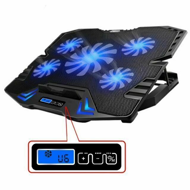 TopMate C5 Laptop Cooling Pad Gaming Notebook Cooler & Laptop Stand, BLUE LED Topmate ‎C5