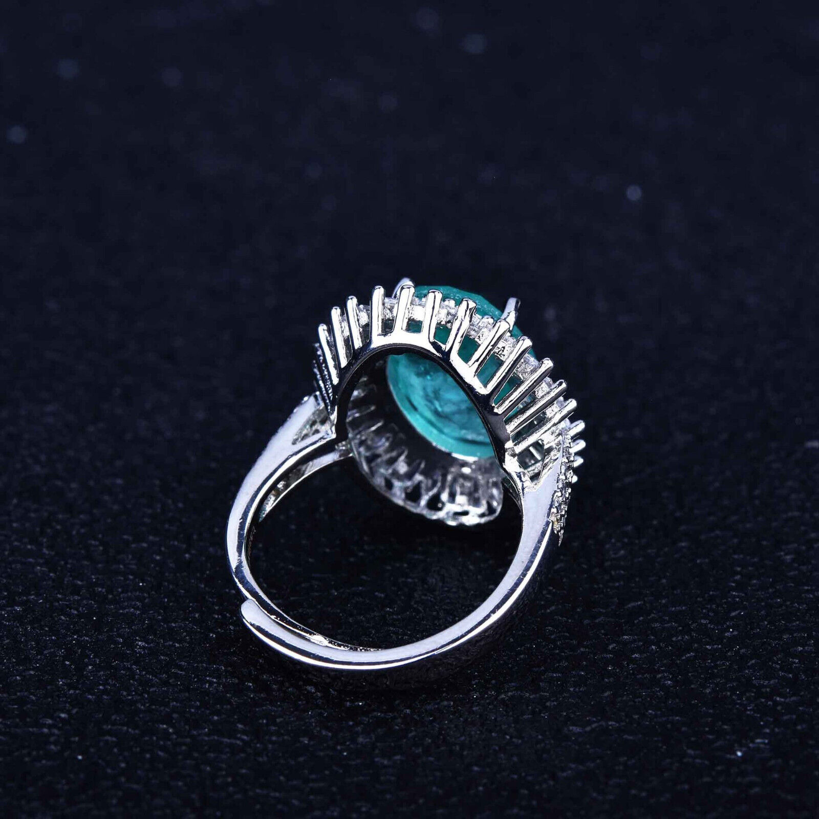 Charming 3pc Jewelry Set Neon Blue Tourmaline Gems Silver Women Earring Necklace Unbranded - фотография #3