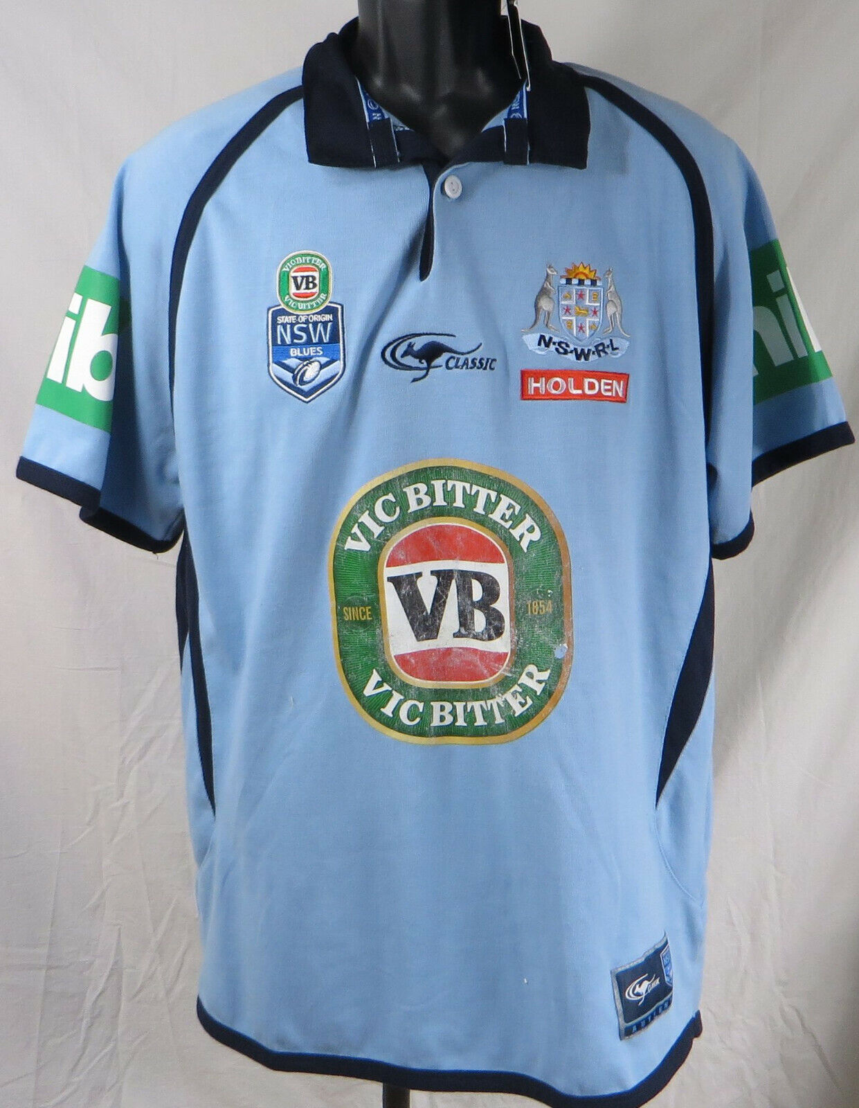 Mens NOS 2009 Authentics NSW Blues Holden Jersey w/ tags Vic Bitter Size Large  NSW Does Not Apply