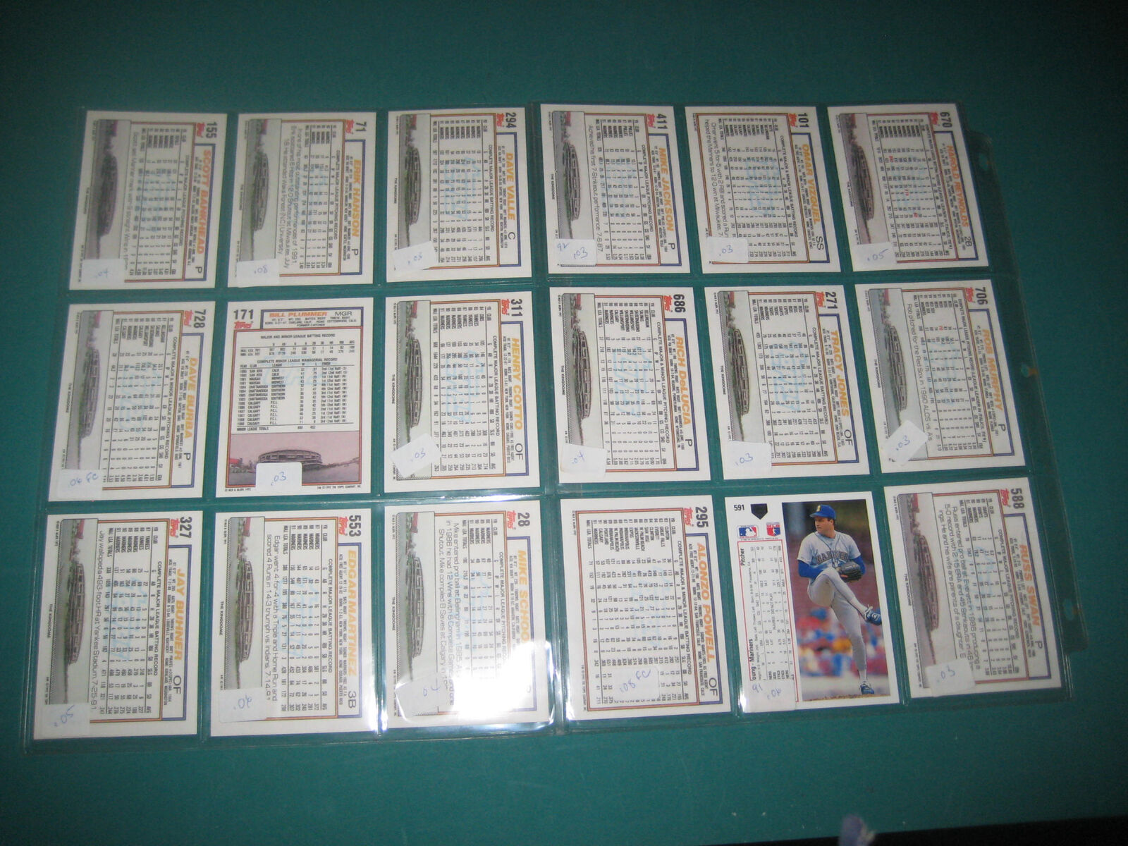 *LOT OF 133~1985-92 SEATTLE MARINERS BASEBALL CARDS-TOPPS, DONRUSS, FLEER, ETC. Без бренда - фотография #4