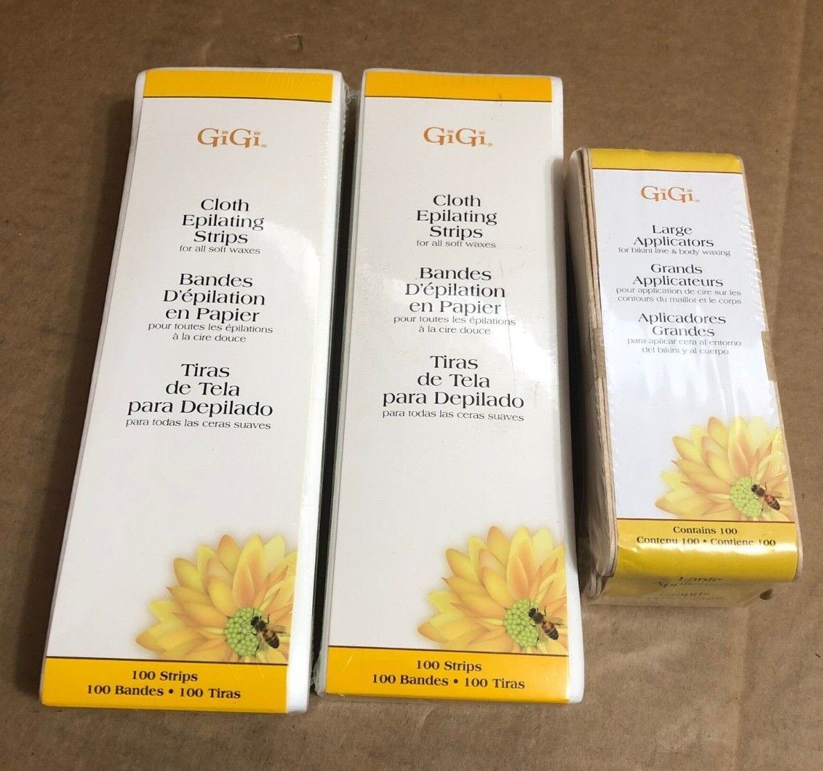 GiGi Cloth Epilating strips & Large Applicators ( Lot Of 3) GiGi #0510