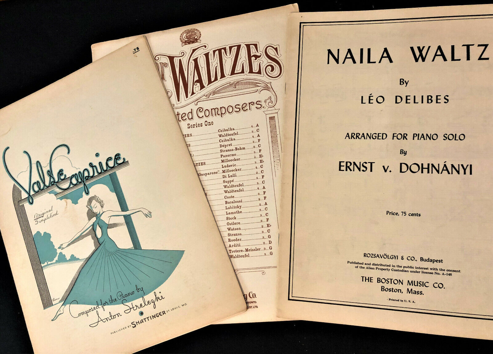 Piano Solo NAILA WALTZ (Delibes), VALSE CAPRICE, and GONDOLIER WALTZES (Roeder) N/A n/a