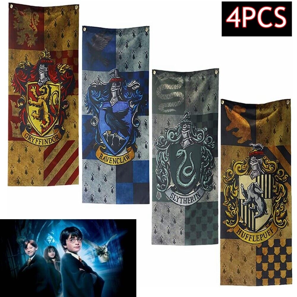 4pcs Harry Potter Banners Slytherin Garden Outdoor Flags Home Yard Decoration Unbranded - фотография #8