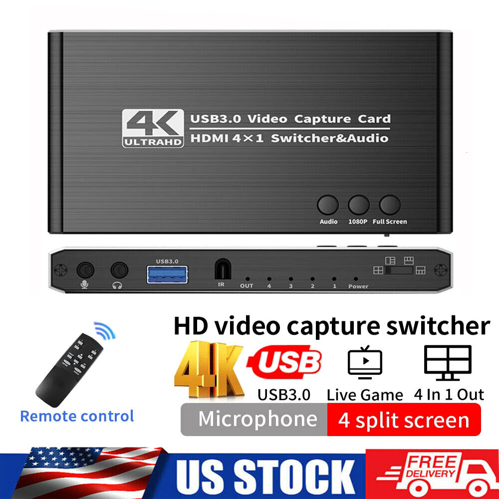 4K@60hz Video Audio Capture Card HDMI To USB 3.0 HD 1080P Gaming/Live Streaming Unbranded