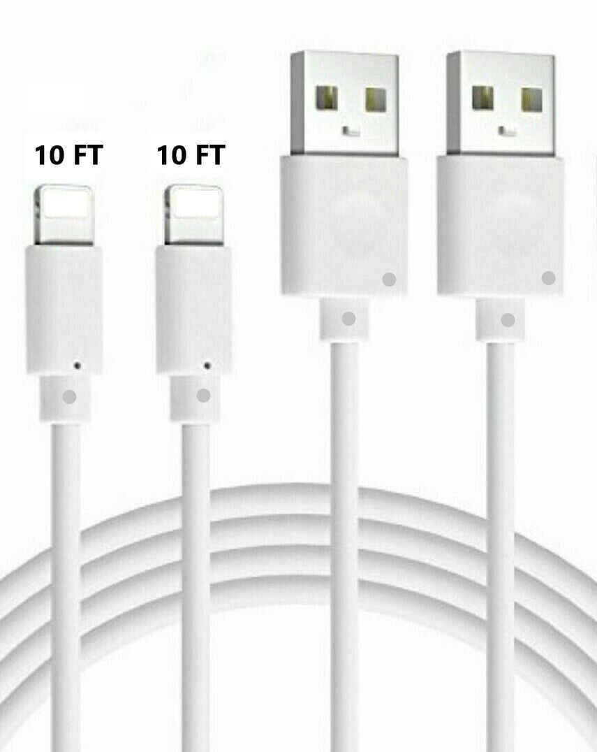 2x 10ft Extra Long Charger Cable Charging Cord for iPhone 5 6 7 8 X XS  Uchoose Does Not Apply