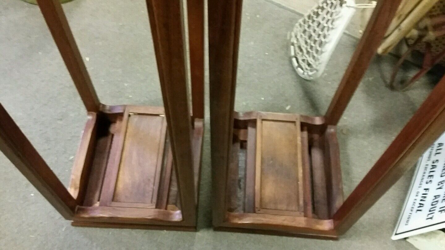 Pair  Chinese tall rosewood stands with drawer vase urn plant table Syracuse NY Без бренда - фотография #3