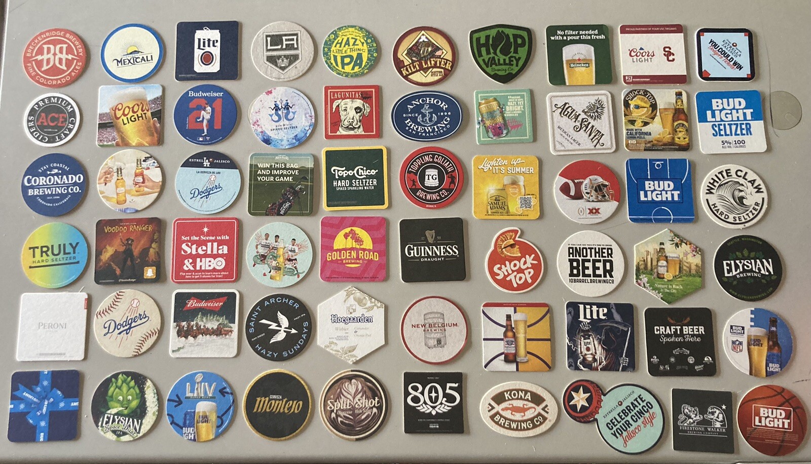 60 Beer Bar Coasters Pint Glass mat coaster Craft Domestic Import Lot A Unique Coors