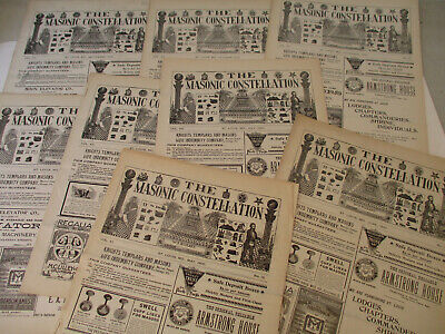Masonic Constellation Freemasonry Antique Newspaper Knights Templar Mason 1900 Без бренда