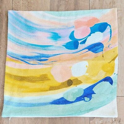 West Elm Textured Multicolored Sunset Cotton Pillow Cover 20”x20” Multi NWOT west elm