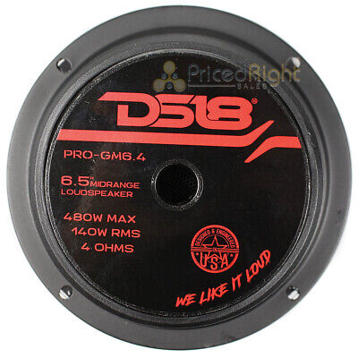 2 Pack DS18 PRO-GM6.4 6.5" Midrange Speakers 4 Ohm 960W Max Mid Range Pair DS18 PRO-GM6.4-(2Boxes) - фотография #4