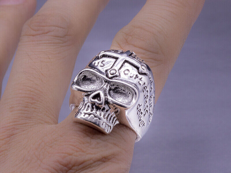 15pcs Wholesale Big Gothic Punk Skull Antique Silver Rings Mixed Style Jewelry Unbranded - фотография #2