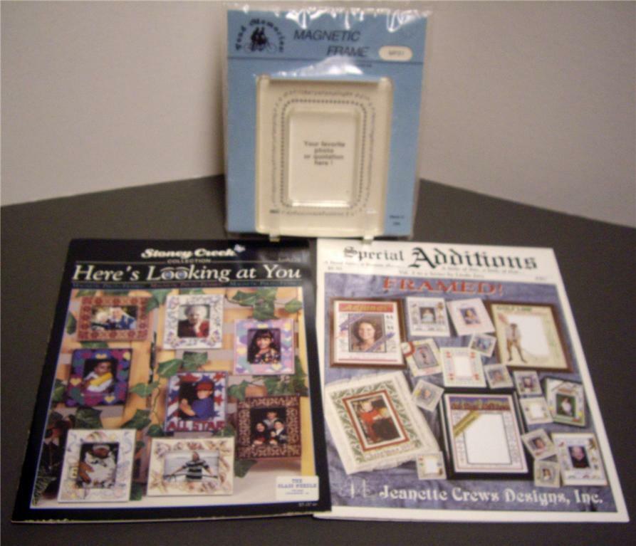 2 Cross Stitch Leaflets W Patterns For Acrylic Magnetic Photo  Frame Included Stoney Creek, Jeanette Crews Des.