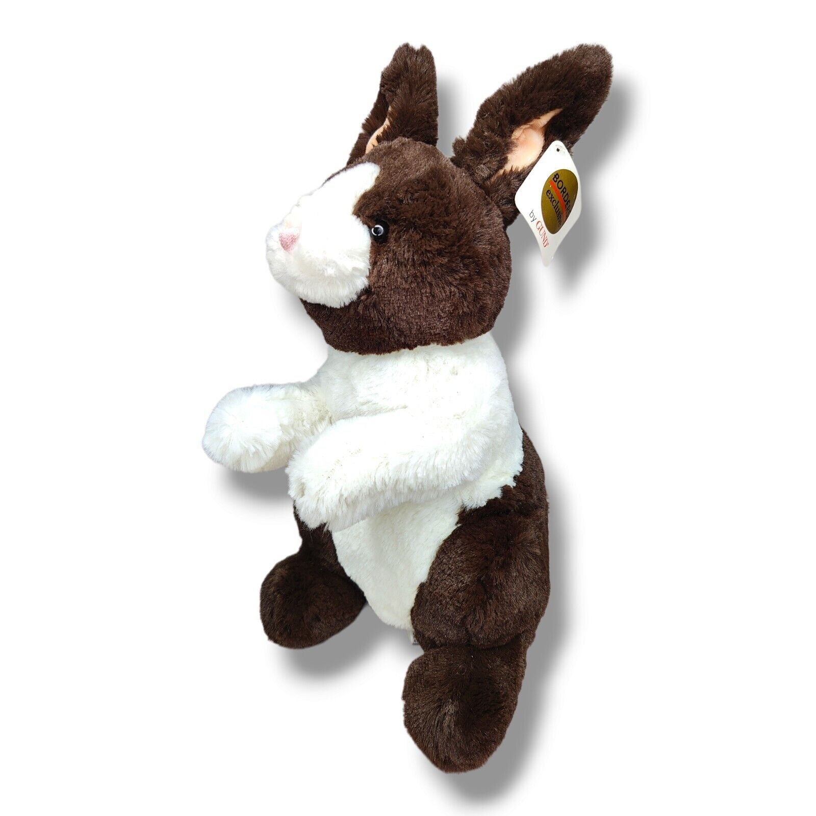 Gund Exclusive Borders Brown White Bunny Rabbit 12" Plush Stuffed Animal NEW P2 Gund 46719