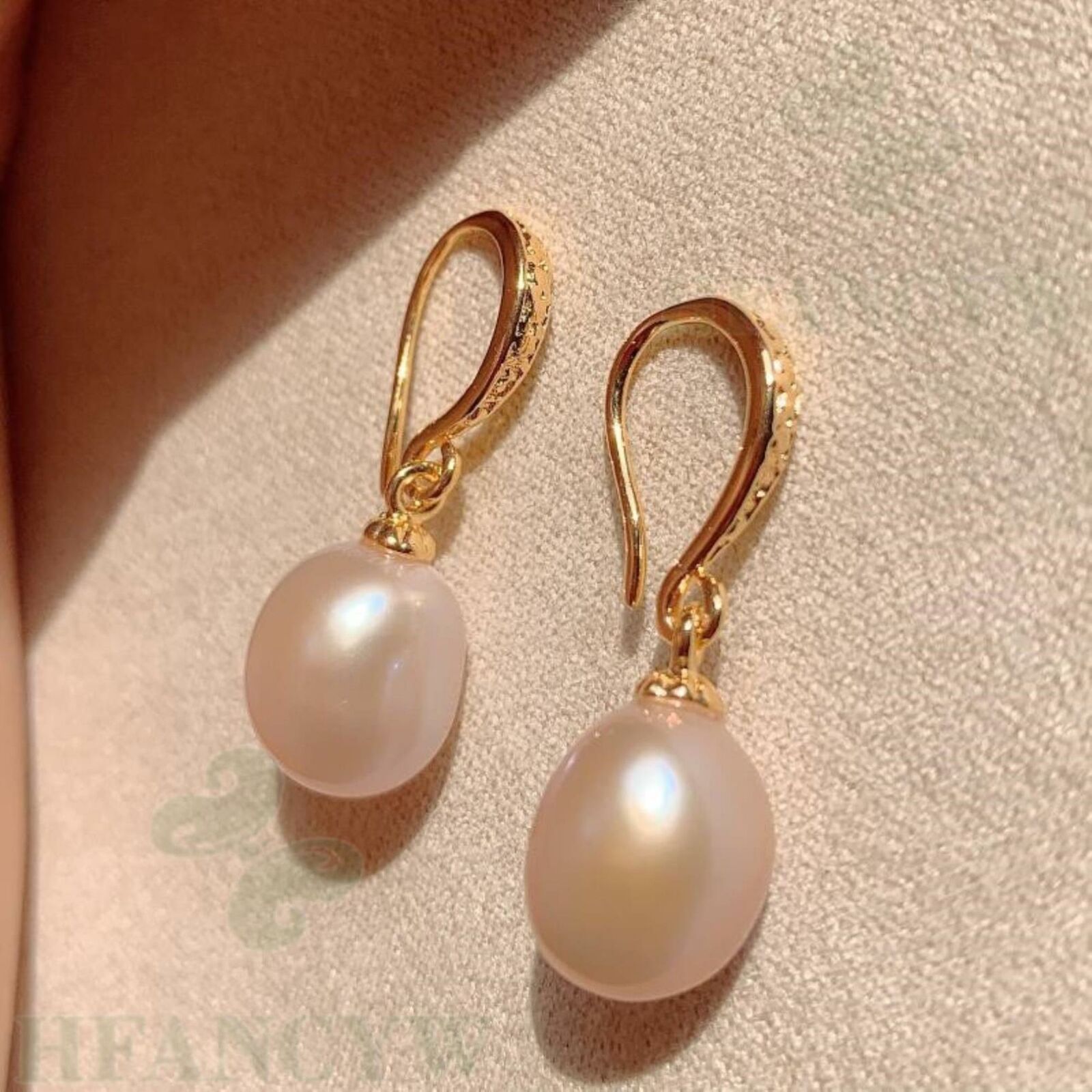 White Baroque Pearl Earring 18k Ear Drop Dangle Hook Cultured Mesmerizing Unbranded 3 - фотография #3