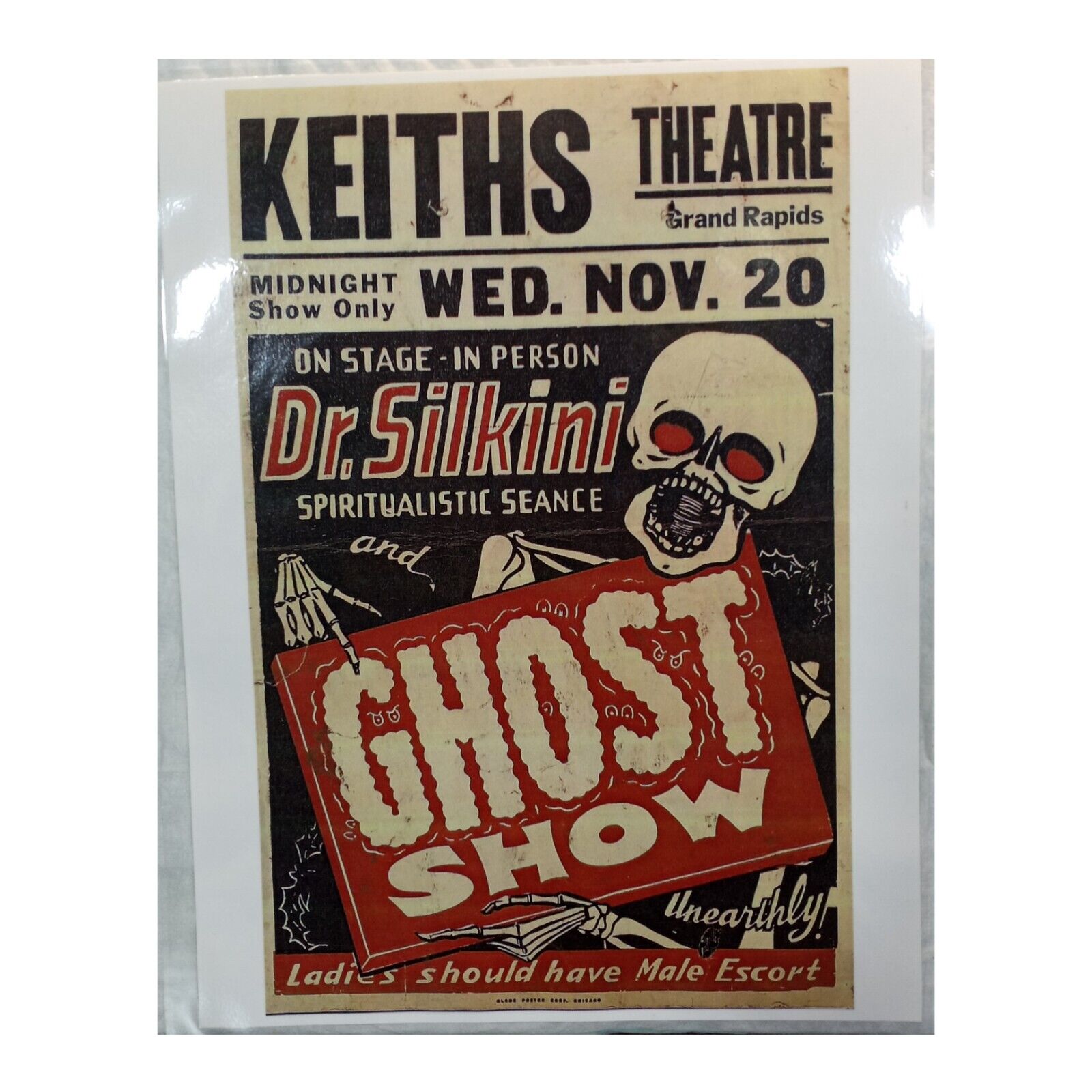 Dr. Silkini Ghost Show Ad Laminated Mini Poster Print 7”x11.5” Без бренда