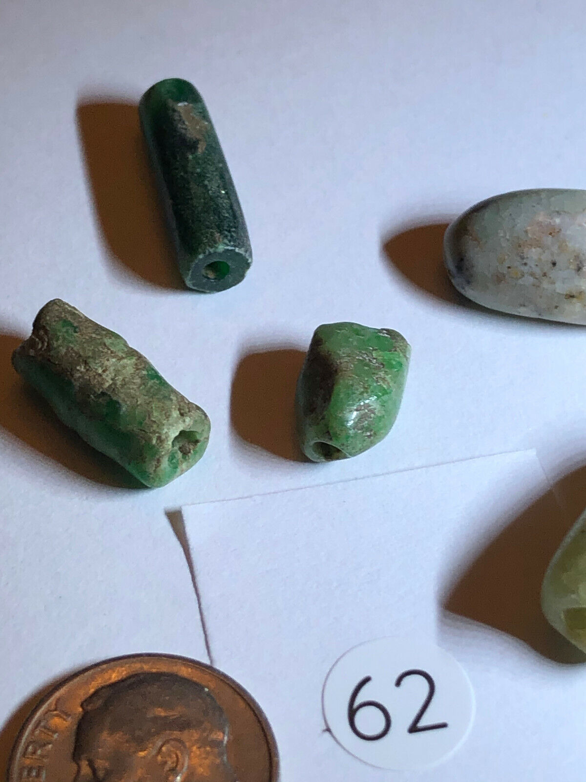  Pre Columbian Mayan Authentic Polished (5)Jade Carved Tubular Beads bundle deal Без бренда - фотография #6
