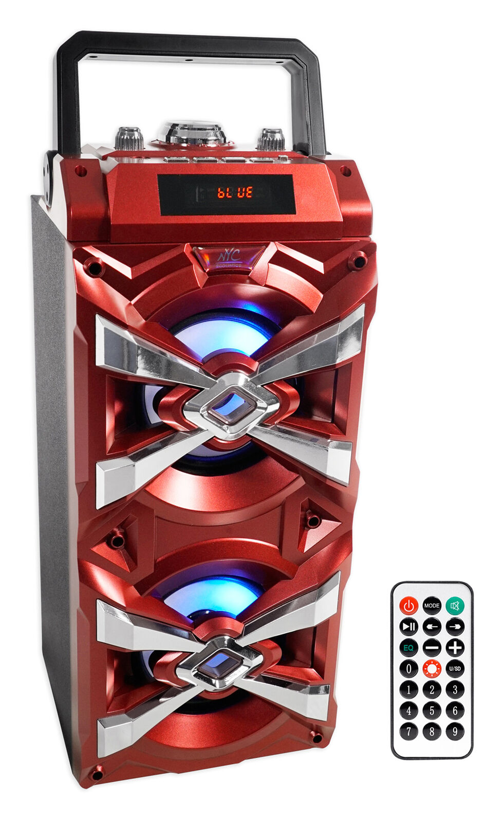 NYC Acoustics X-Tower Bluetooth Karaoke Machine System w/LED's+Microphone+Remote NYC Acoustics X-TOWER+RMC-XLR KAR - фотография #2