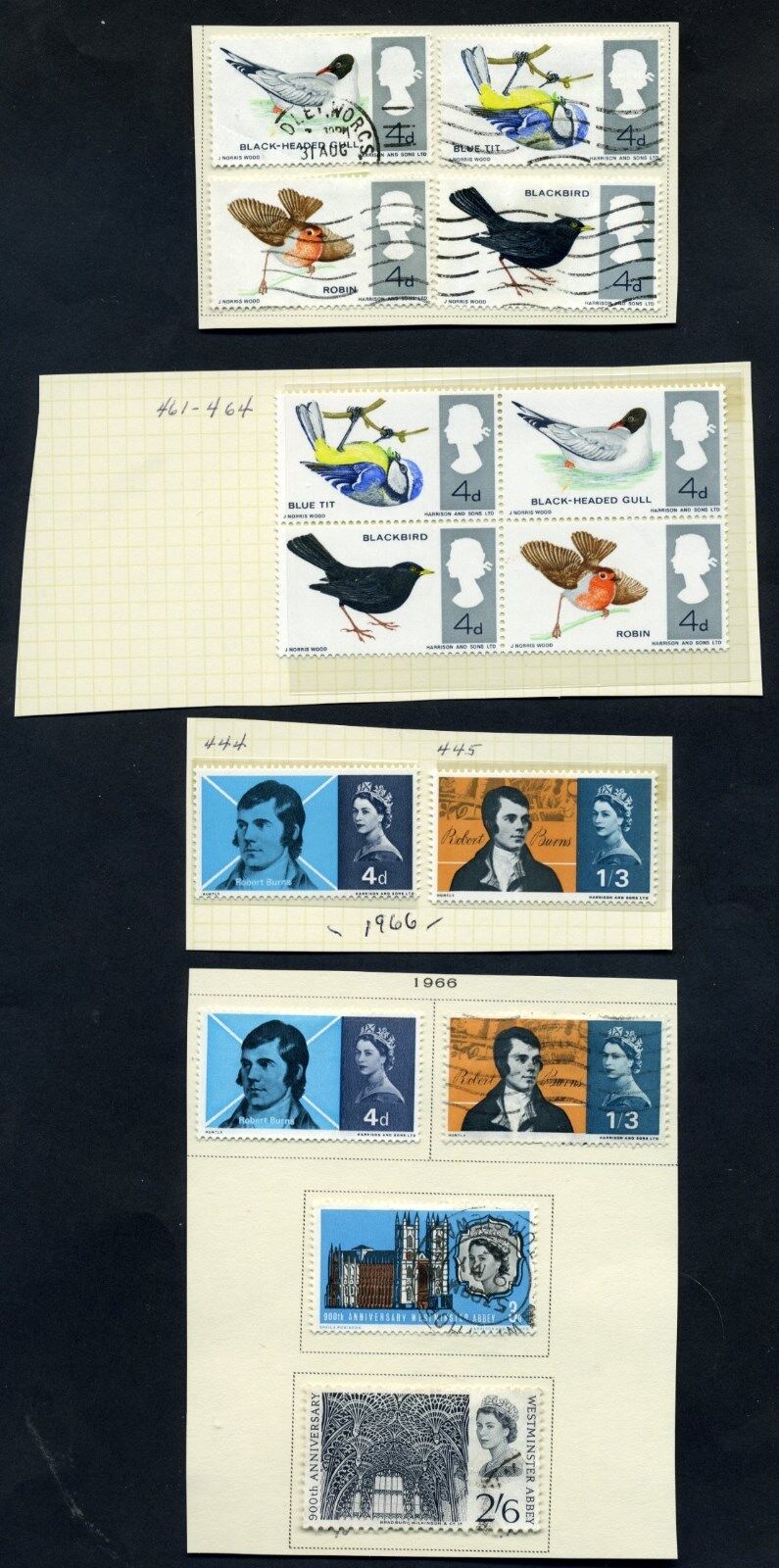 Lot of 55 stamps, UK, 1966 Scott 444, 445, 452-464, 466-479, (28MNH) Без бренда - фотография #2