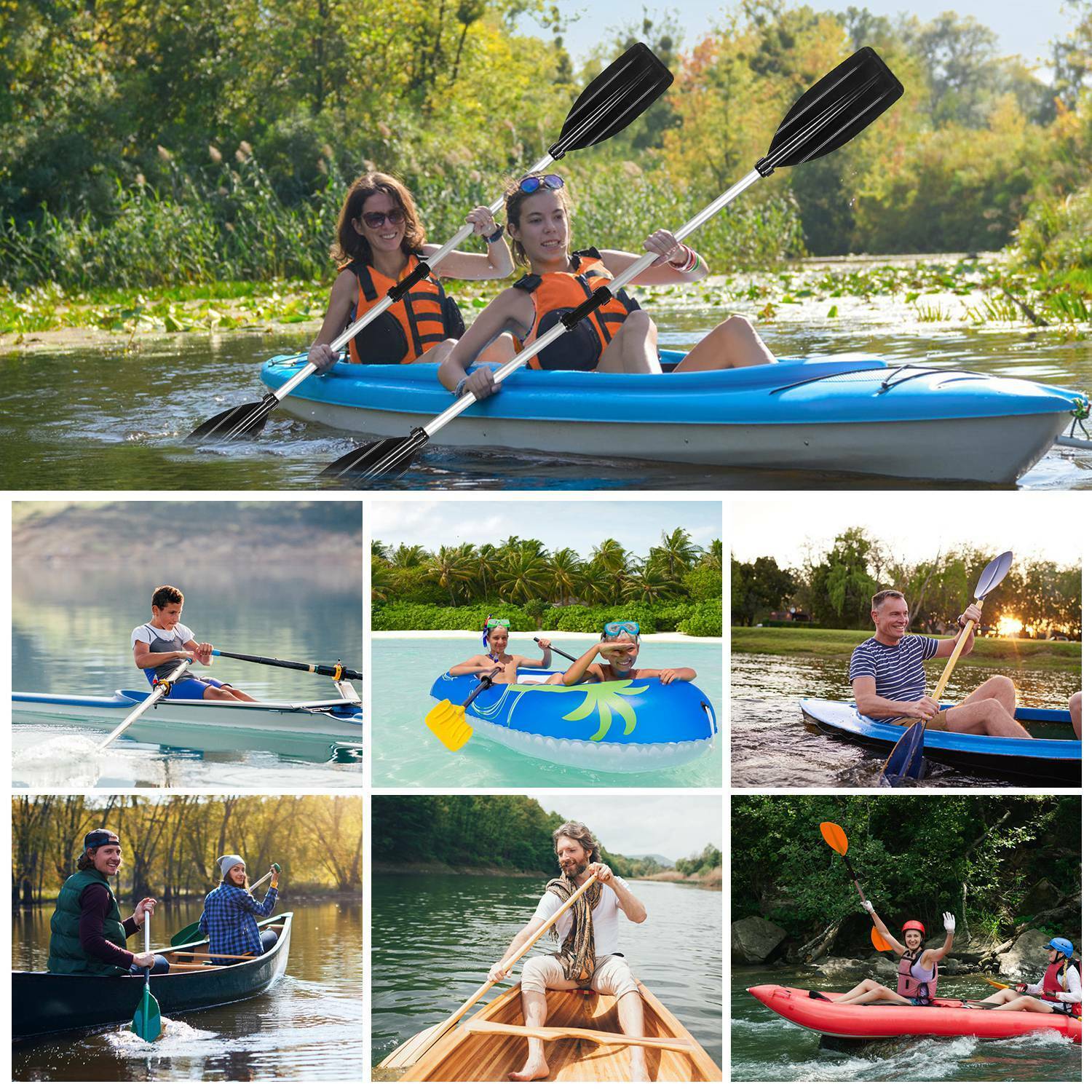 2Pcs Kayak Paddles Aluminum Alloy Detachable Canoe Paddle Boat Oars 82.68inch LakeForest Does not apply - фотография #8