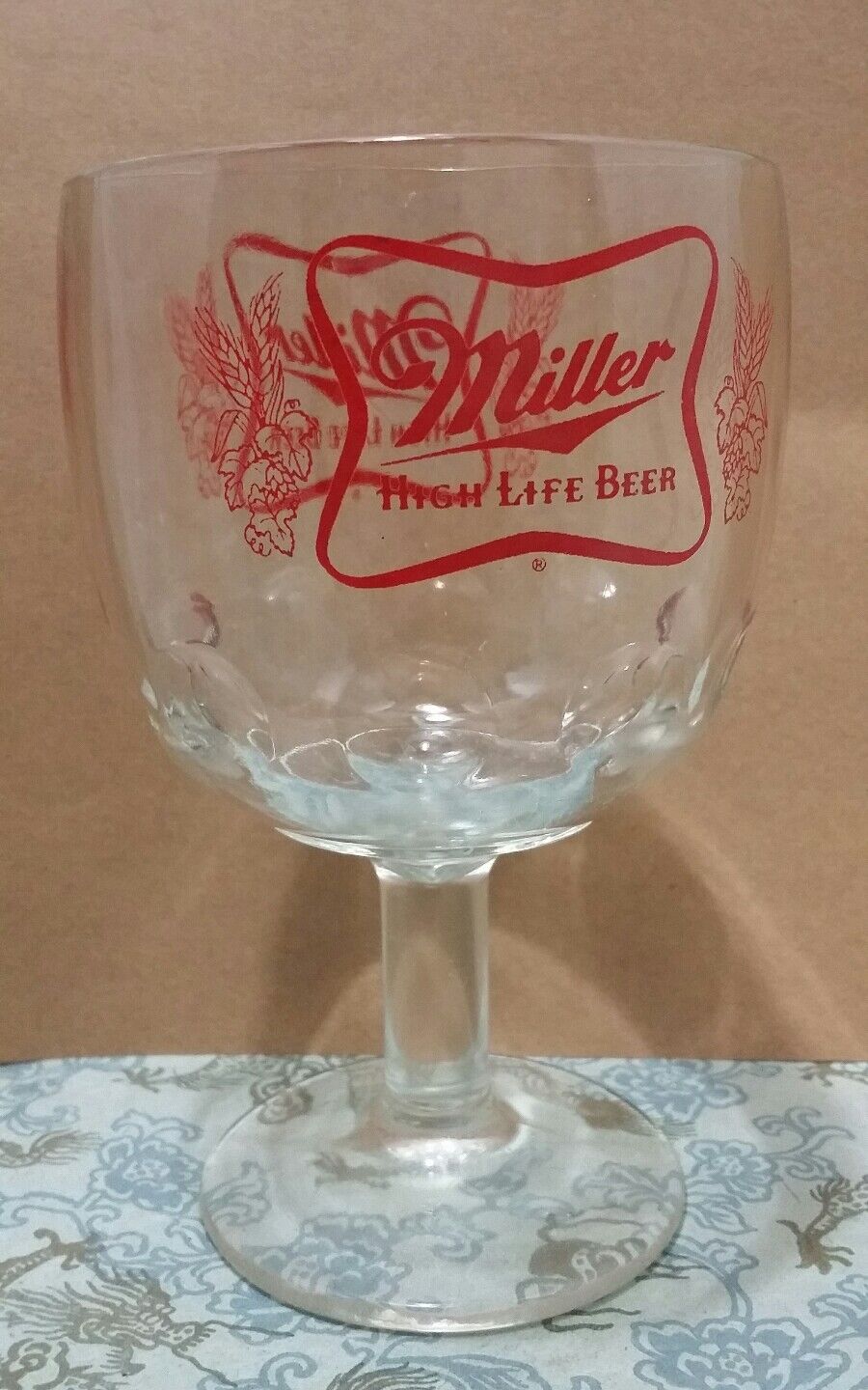 4 Vintage Miller High Life Beer Goblet Glasses Stemmed Chalice Summer Home Bar Miller - фотография #5