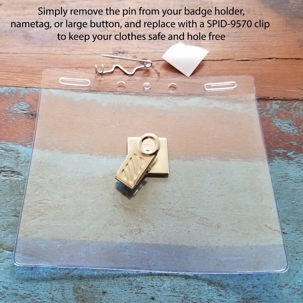 10 Pack - Premium Name Tag / ID Badge Holder Metal Bulldog Clips w Adhesive Back Specialist ID SPID-9570 - фотография #6