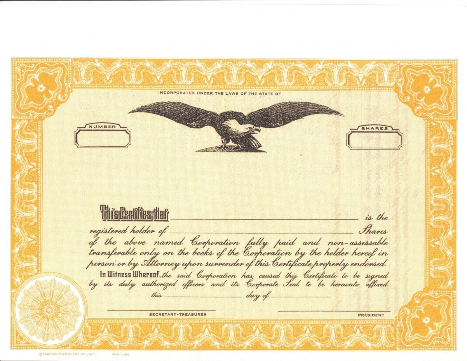 15 Blank Stock Certificates Engraved Cotton Content Без бренда