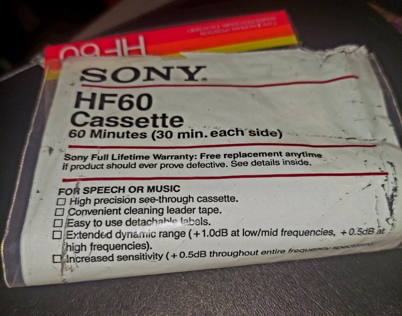 SONY HF Type I Normal Bias 60 Minute Audio Cassette Tape 2 pack NEW Sony Does Not Apply - фотография #2