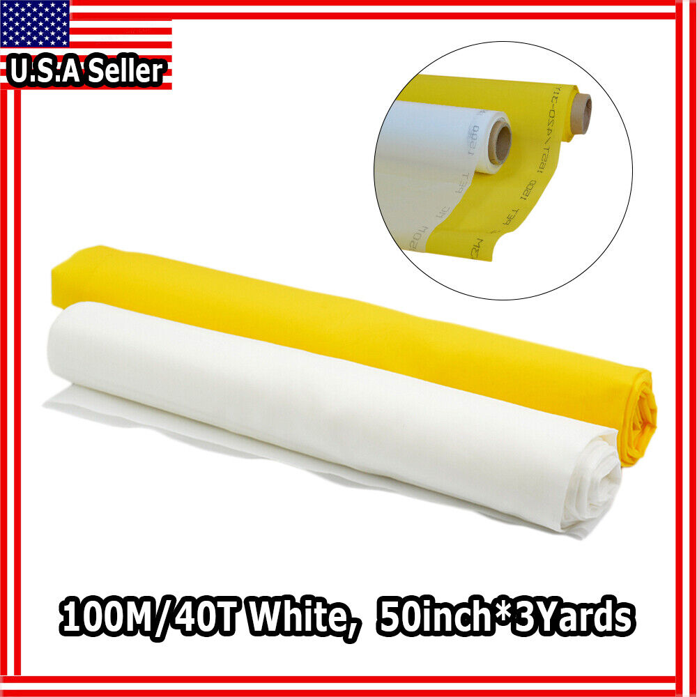 100 Mesh 40T Screen Printing Mesh 50inch(1.27m)x3Yard Cookie White Silk Unbranded Does Not Apply