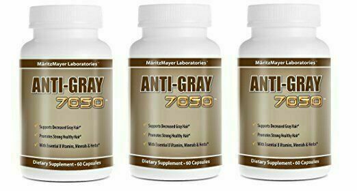 3 Pack Anti Gray 7050 Hair Saw Palmetto Catalase Max Strength Dietary Supplement MäritzMayer GRAY2