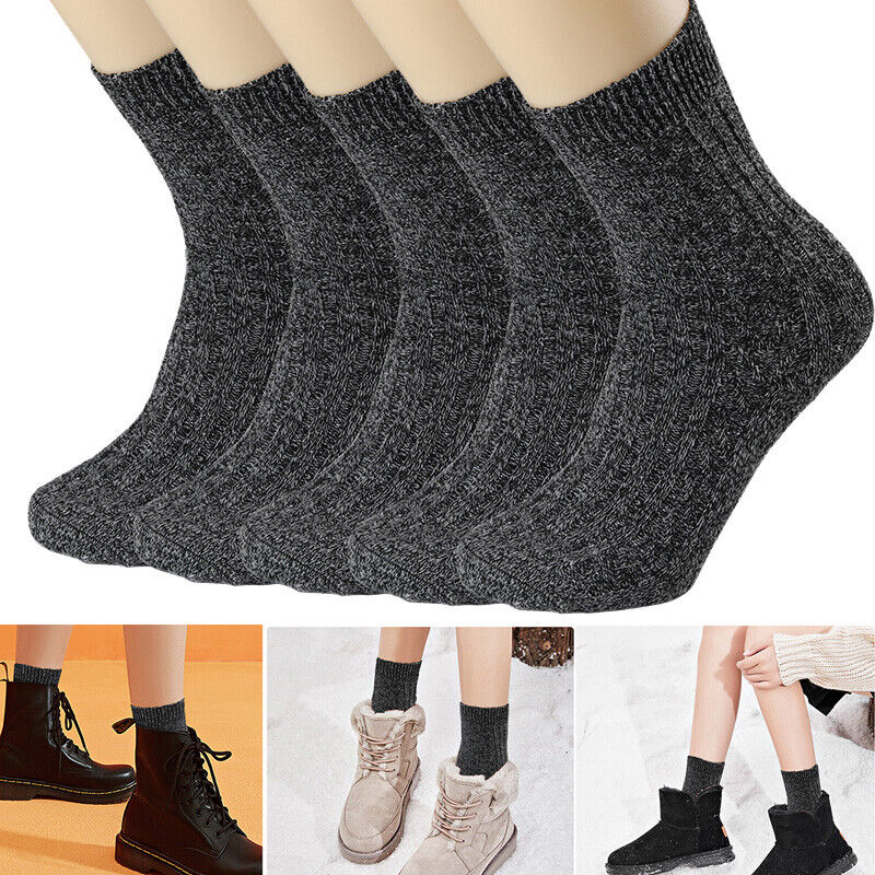 3 Pairs Womens Winter Warm Thermal Lambs Wool Heavy Duty Boot Socks 5-10 Heavy Duty