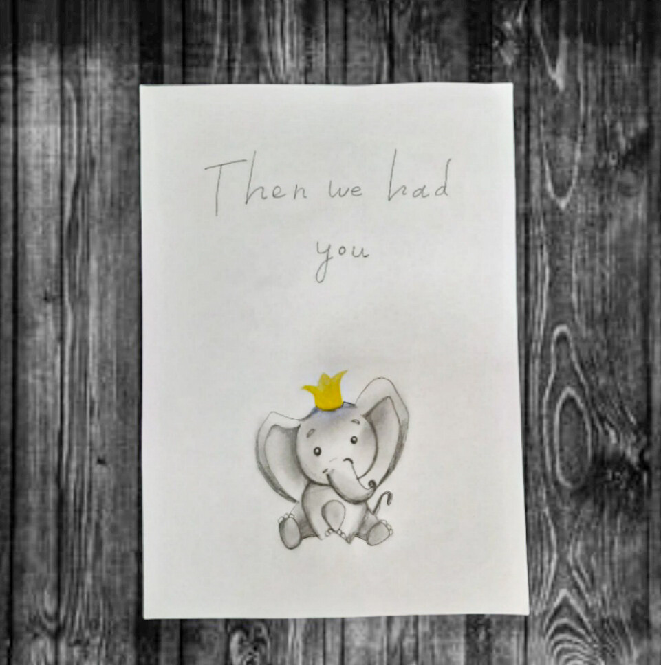 New Elephant Family, Pencil Art, Set Of 3 - Baby Room Wall Art Nursery Decor Elephant - фотография #3
