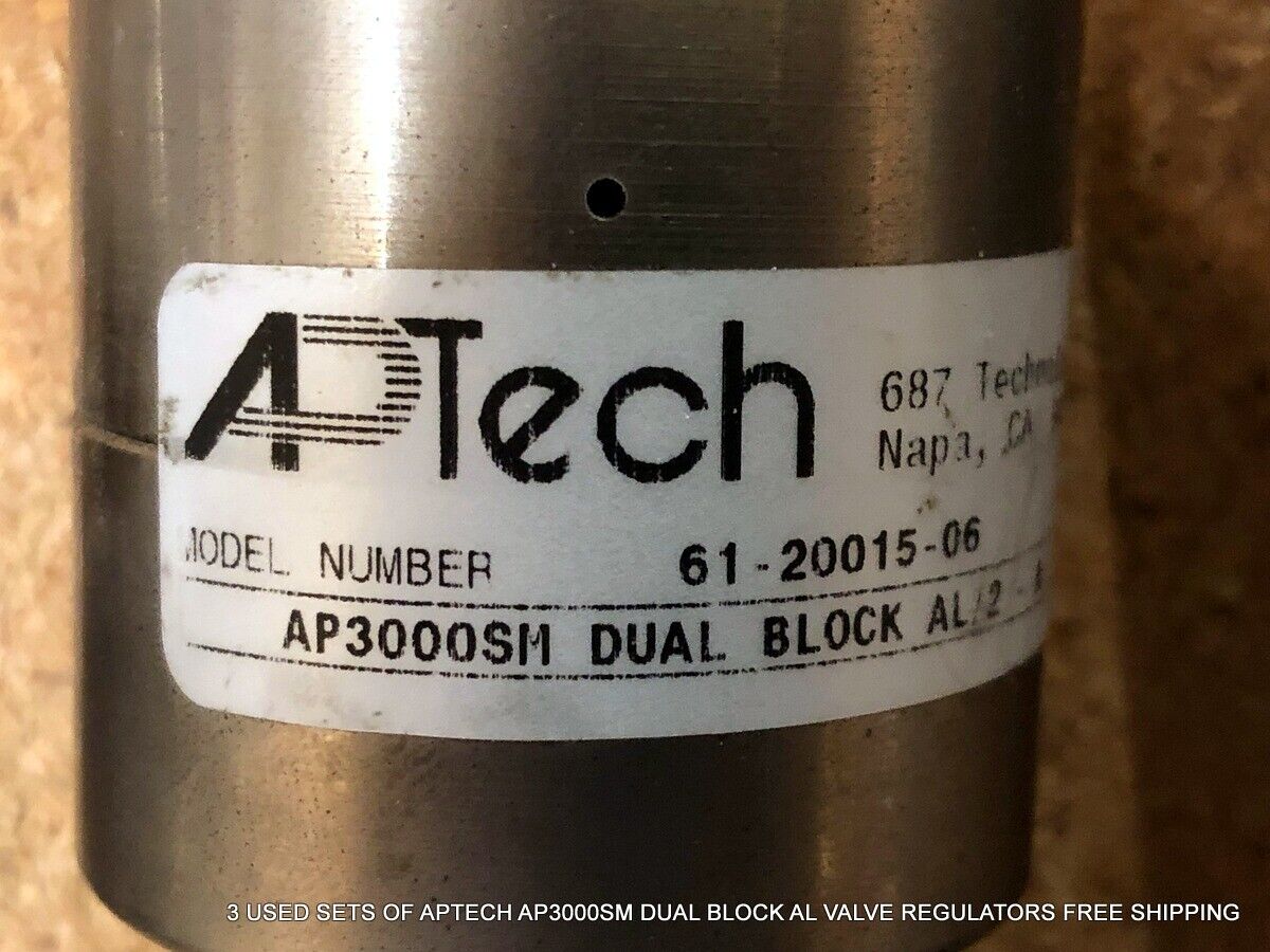 3 USED SETS OF APTECH AP3000SM DUAL BLOCK AL VALVE REGULATORS FREE SHIPPING APTECH AP3000SM - фотография #8