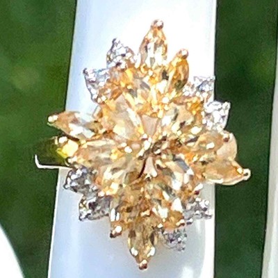 ROSS SIMONS Champaign Clear Zircon 18k yellow gold Ring Size 5 Jewelry F25 Ross Simons
