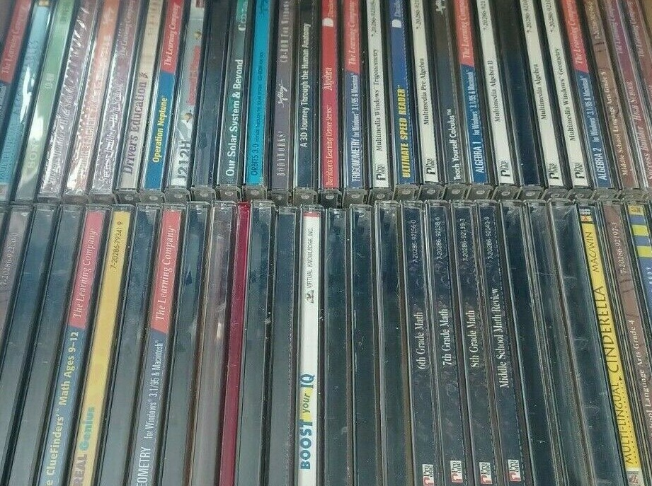 Homeschool CD Rom Win95/98 Educational Science Math Anatomy HUGE LOT 60 Variety