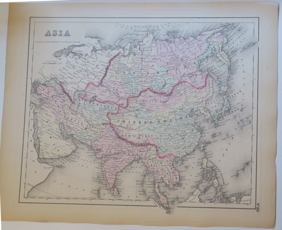 ORIGINL 2-sheet 1855 HAND-COLORED Colton Atlas MapS:TURKEY IN ASIA,EUROPE,SEAS Без бренда - фотография #5