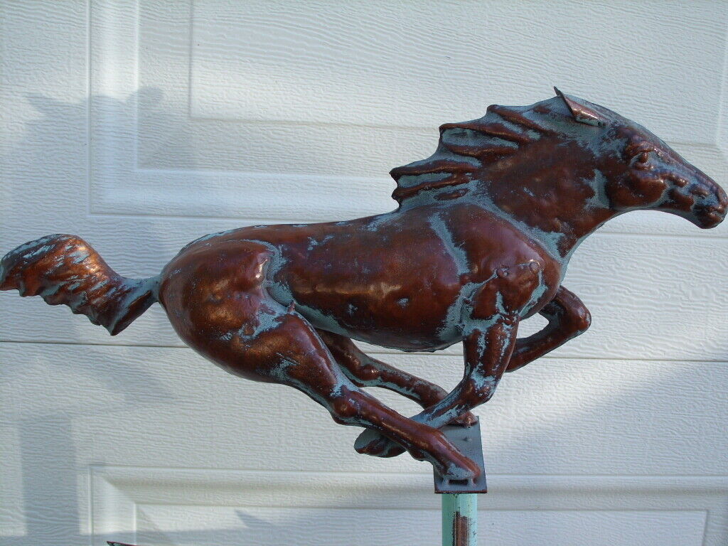 Horse Racing Weathervane Copper Patina Finish Weather Vane Handcrafted Handcrafted Does Not Apply - фотография #3