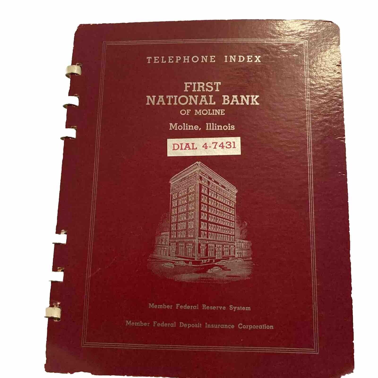 1952-53 First National Bank of Moline  Illinois Personal Telephone Index NOS Без бренда