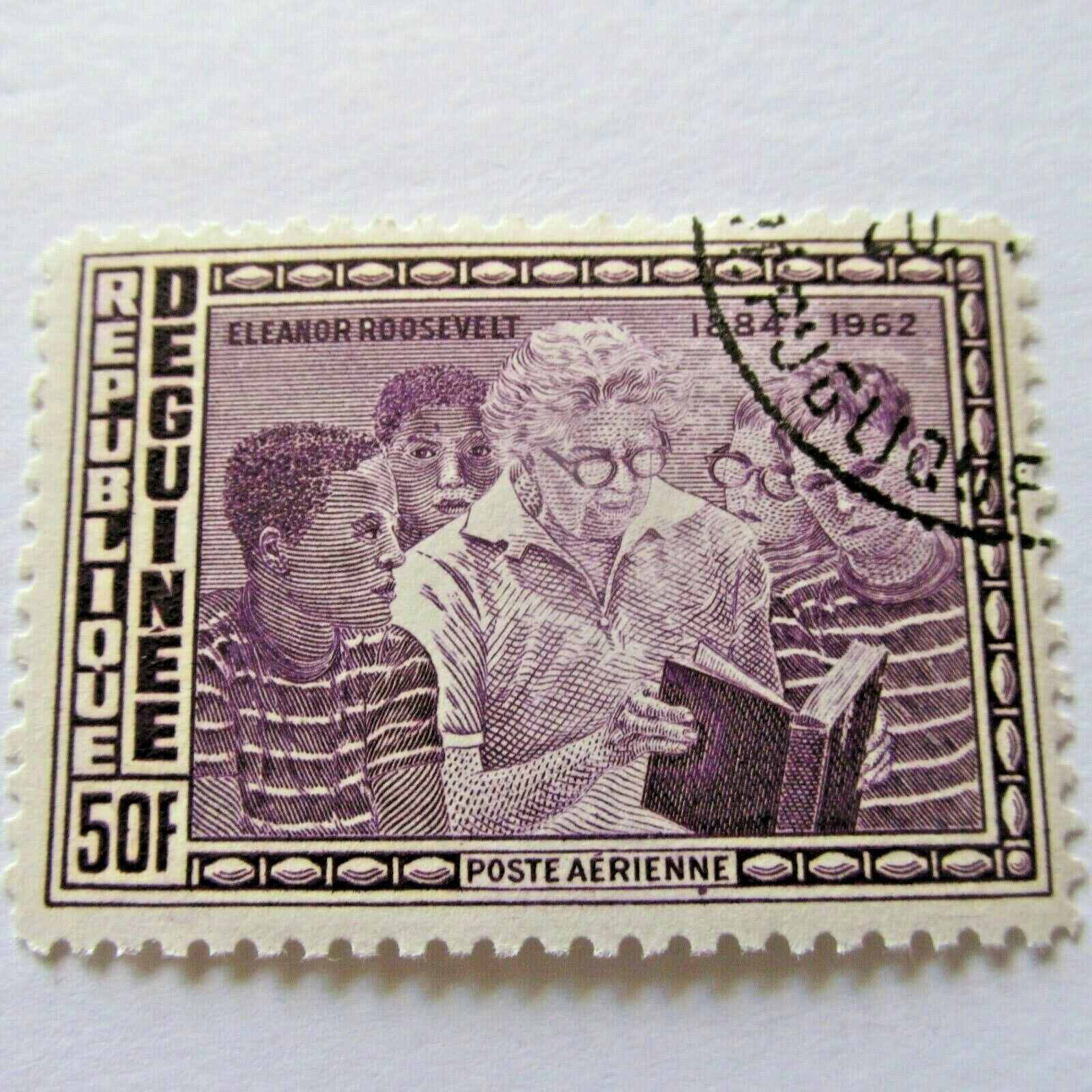 Eleanor Roosevelt Postage Stamps Republique De Guinee Guinea Reading to Children Без бренда - фотография #2