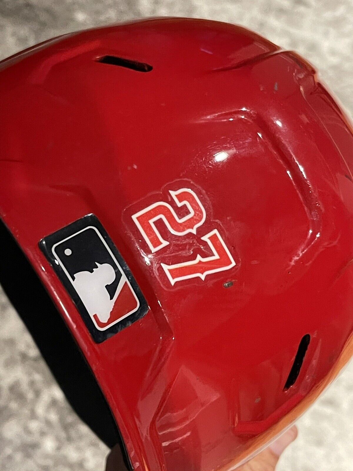 Game worn Mike Trout Helmet, Rare 2021 Helmet /Signed/Inscribed 3 games 2 HR's Без бренда - фотография #8